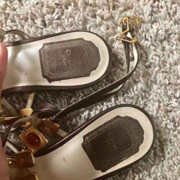 DIOR Sandals Carnelian Embellished EU37 - Picture 5 of 7